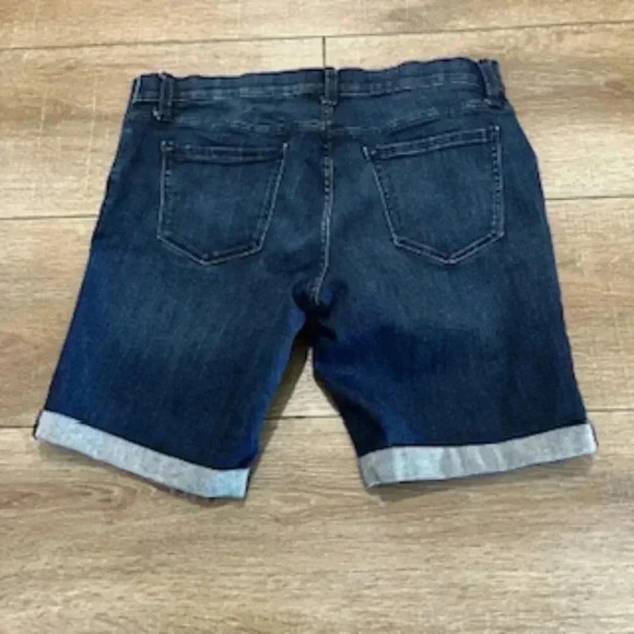 Isabel Maternity Denim Dark Wash Rolled Cuff Bermuda Shorts Women’s Sz 12 - Picture 6 of 8
